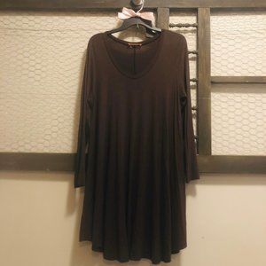 Glamour Farms Brown Basic Dress